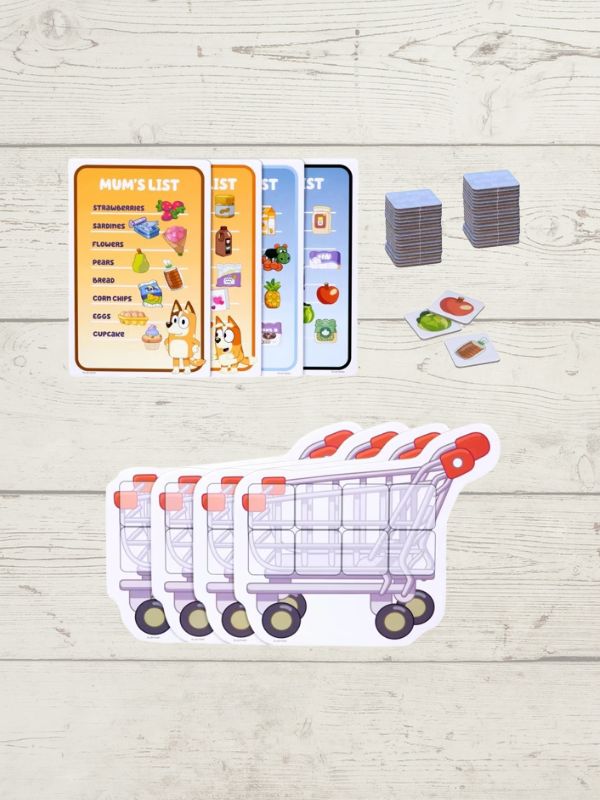 Bluey Shopping List Fun Memory Game