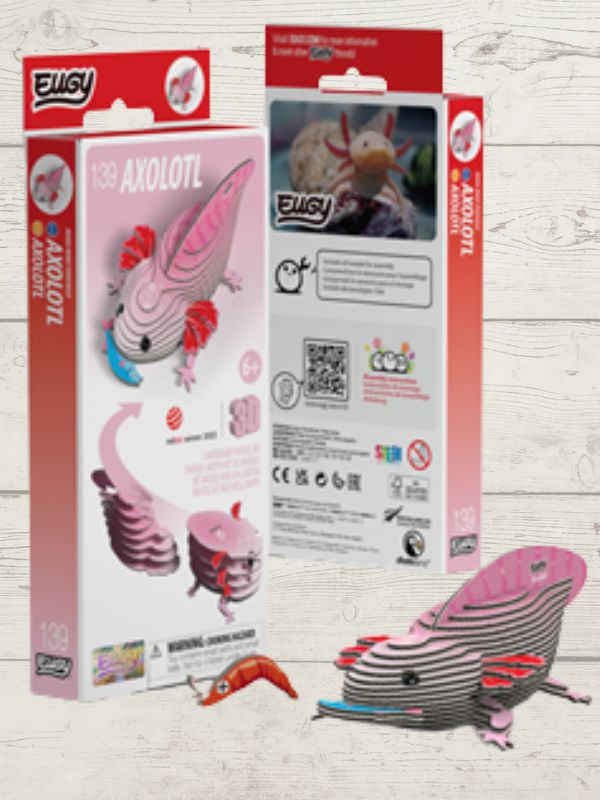 EUGY Axolotl 3D Puzzle – Eco-Friendly Kids Craft Kit