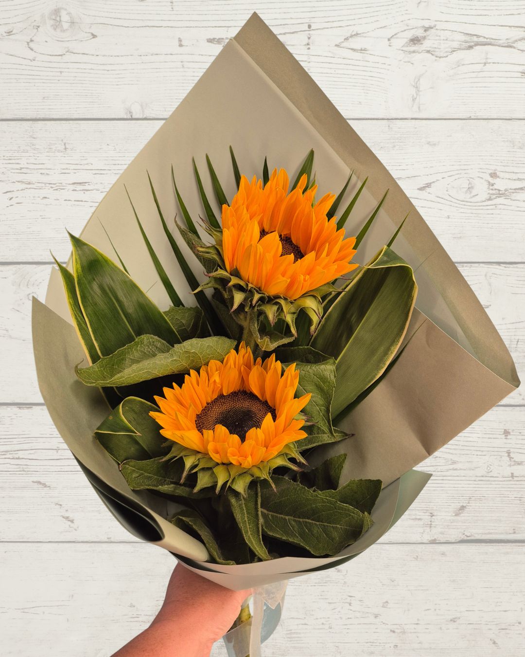 Bold Bloom Duo – Two Seasonal Flowers Gift Wrapped