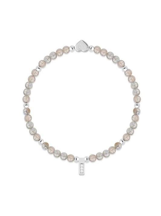 Necklace with round beads and a silver clasp on a white background