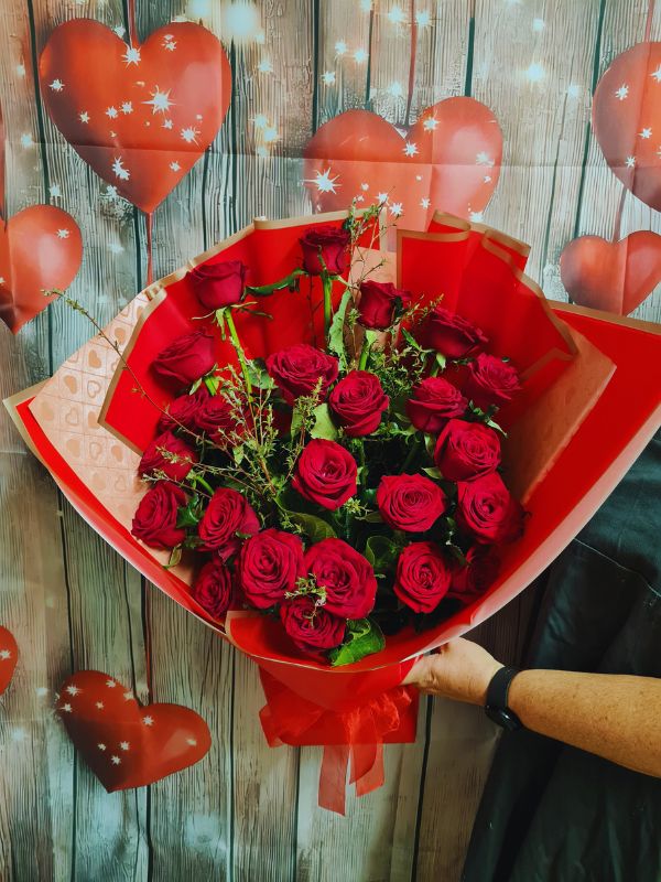 Valentines Twenty four stems of Roses