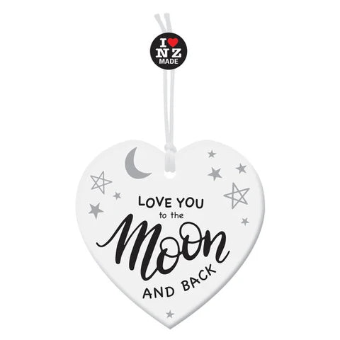 Love You to the Moon & Back Acrylic Heart Keepsake