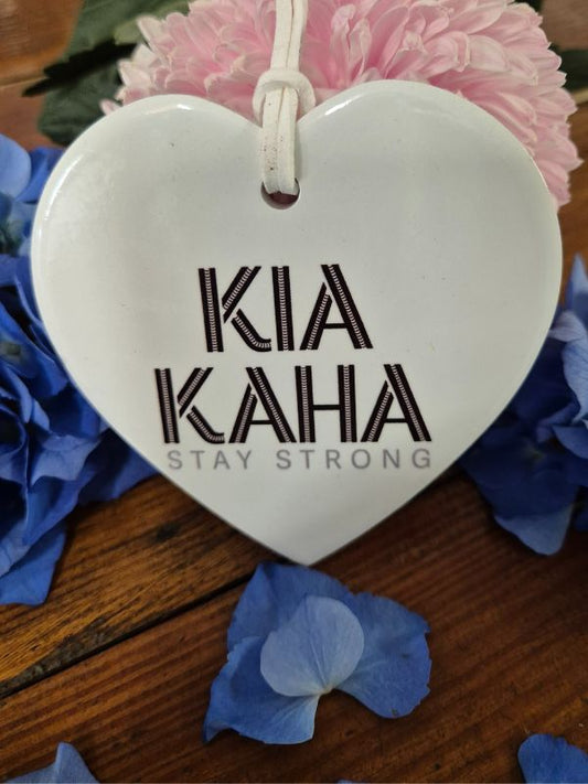 Kia Kaha ceramic heart