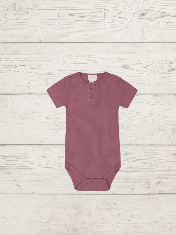 Organic Cotton Modal Darcy Rib Tee Bodysuit - range of colours