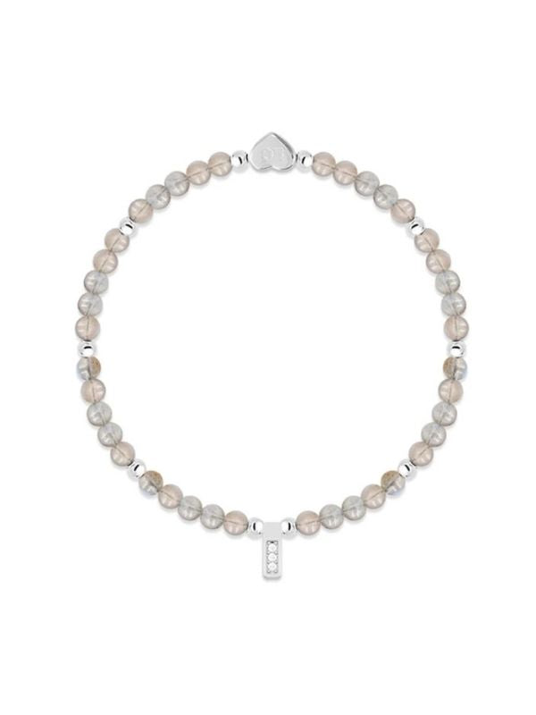 Necklace with round beads and a silver clasp on a white background