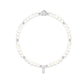 Pearl bracelet with silver clasp on a white background