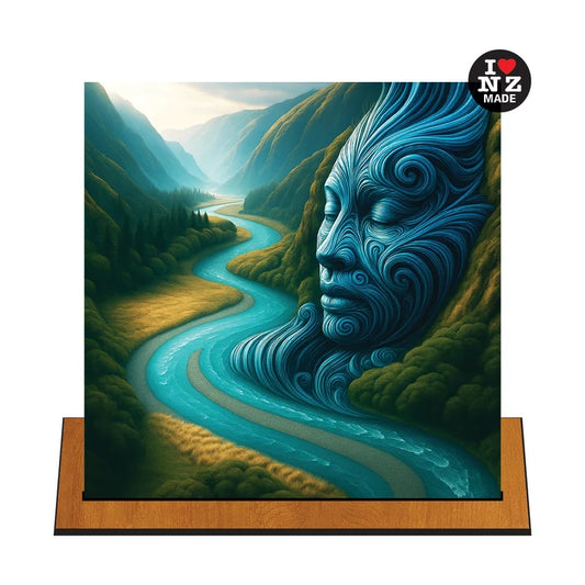 Māori Maunga & Awa Blue – Doug Healey Acrylic Print