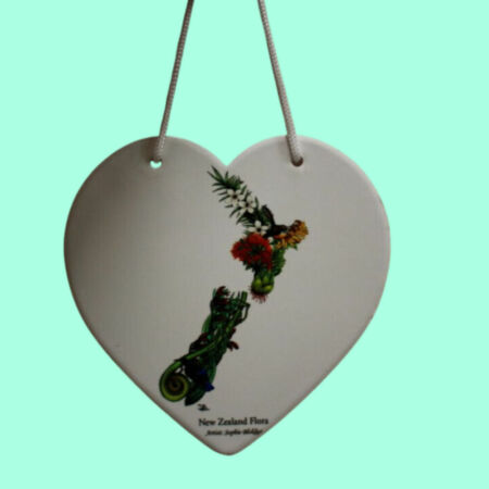 Ceramic heart "NZ Floral"