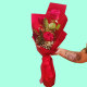 3 roses giftwrapped
