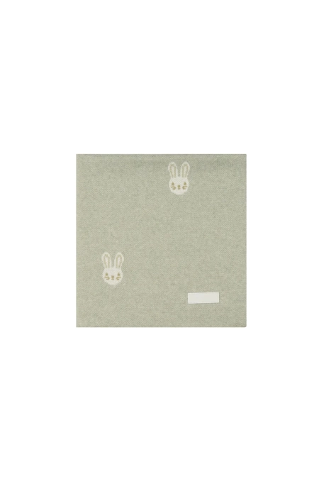 Bunny Knitted Blanket - Honeydew Marle