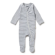 Stripe rib zip suit