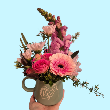 Friends mug with florals