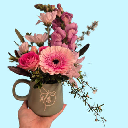 Strength mug with florals