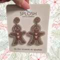 Gingerbread person earrings