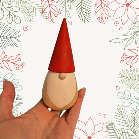 Wooden Gnome red hat